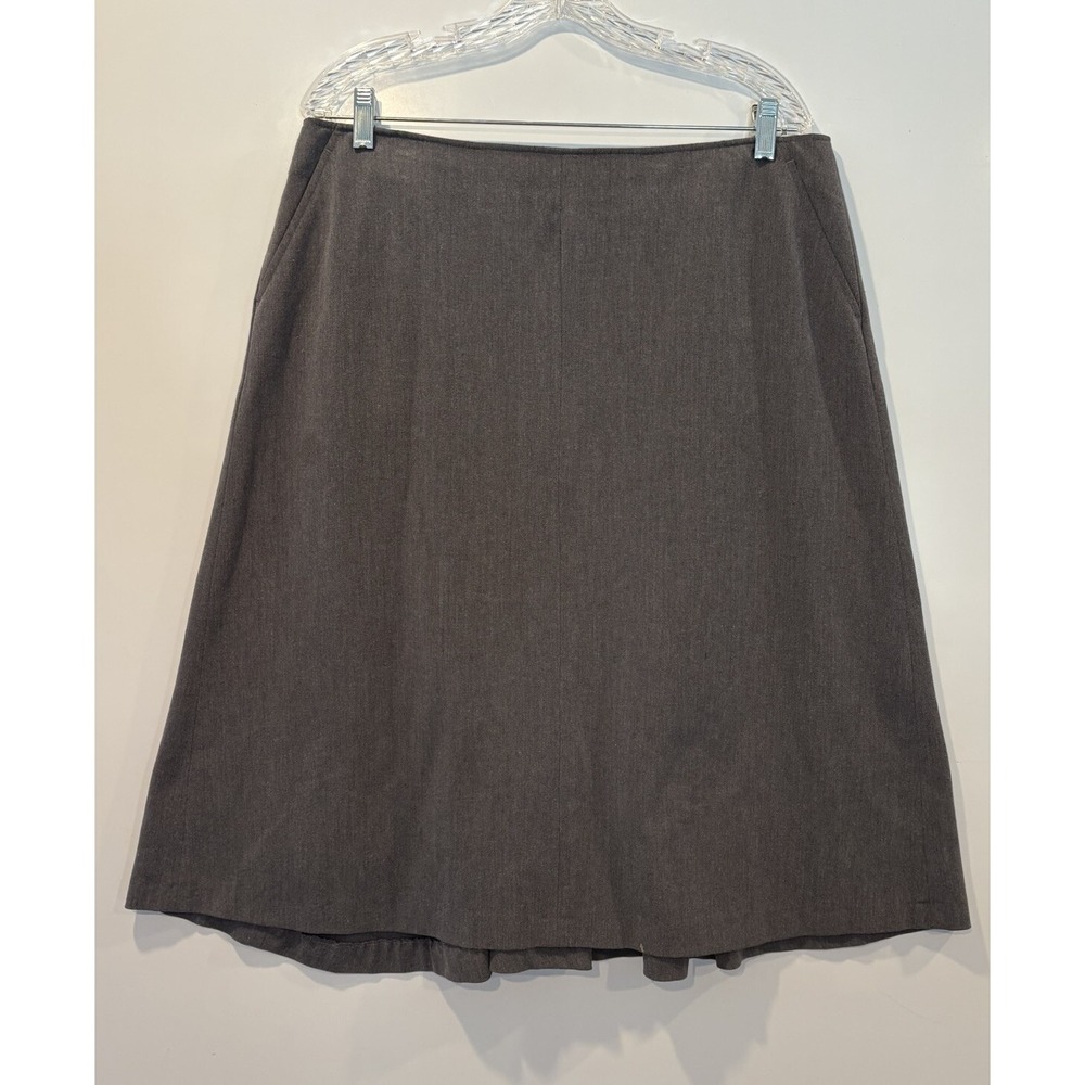 Nordstrom Gray A-Line Flounce Hem Midi Skirt Womens‎ Size 16 WN88931MI Business